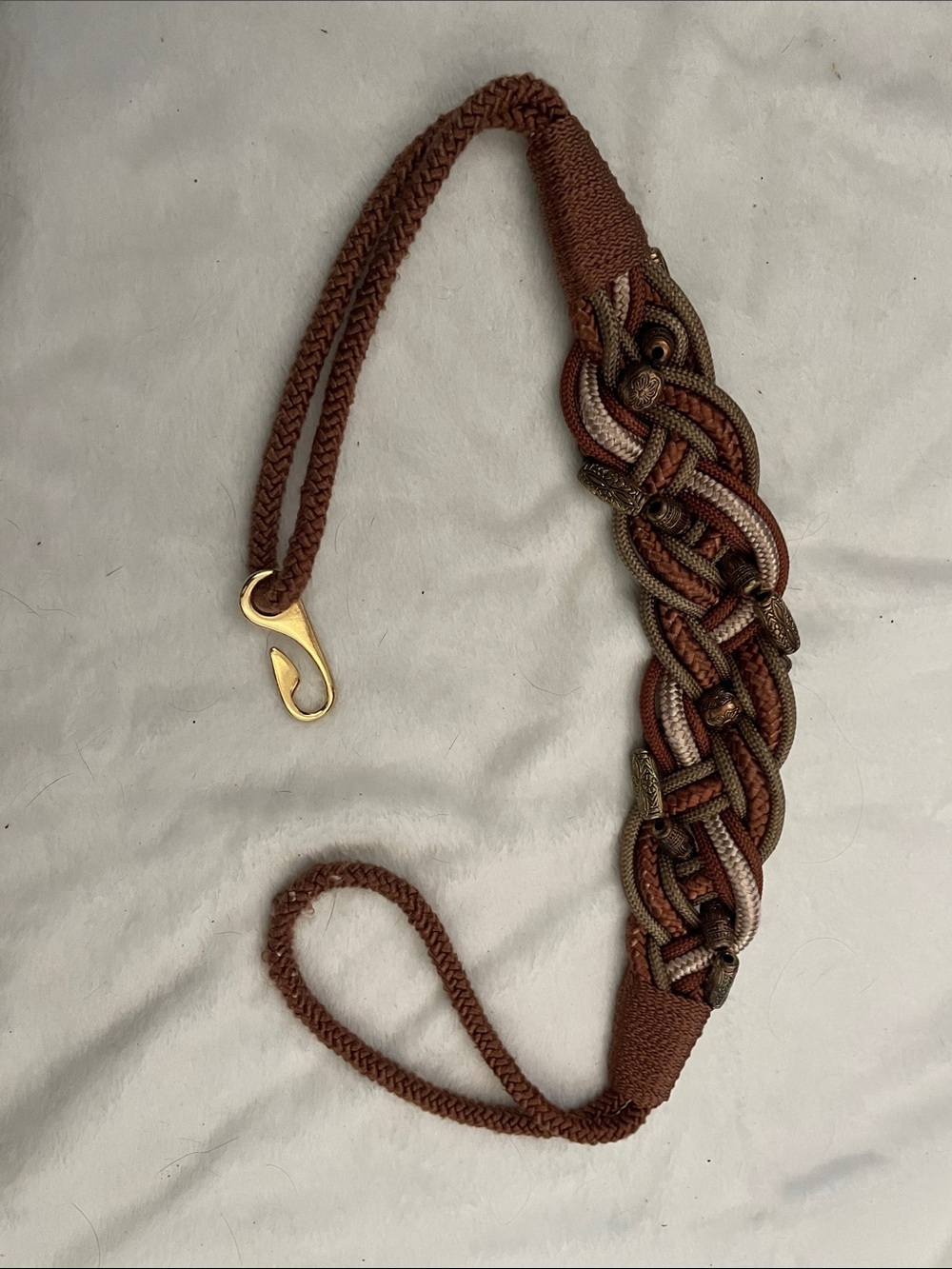 Braided Rope Belt - Brown